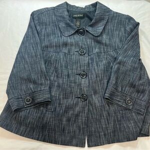 Lane Bryant Women's Dark Gray Button-Up Blazer